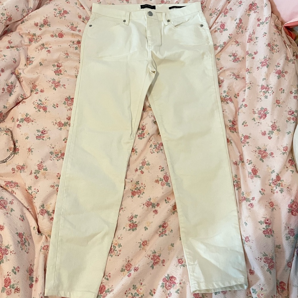 Banana Republic Women's Straight Leg Cream Jeans